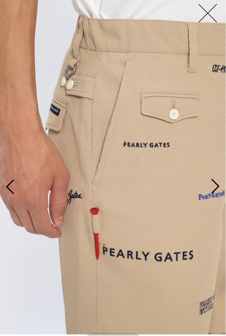 人気完売品パーリーゲイツパロディロゴ柄のカルゼジャガードショートパンツサイズ7