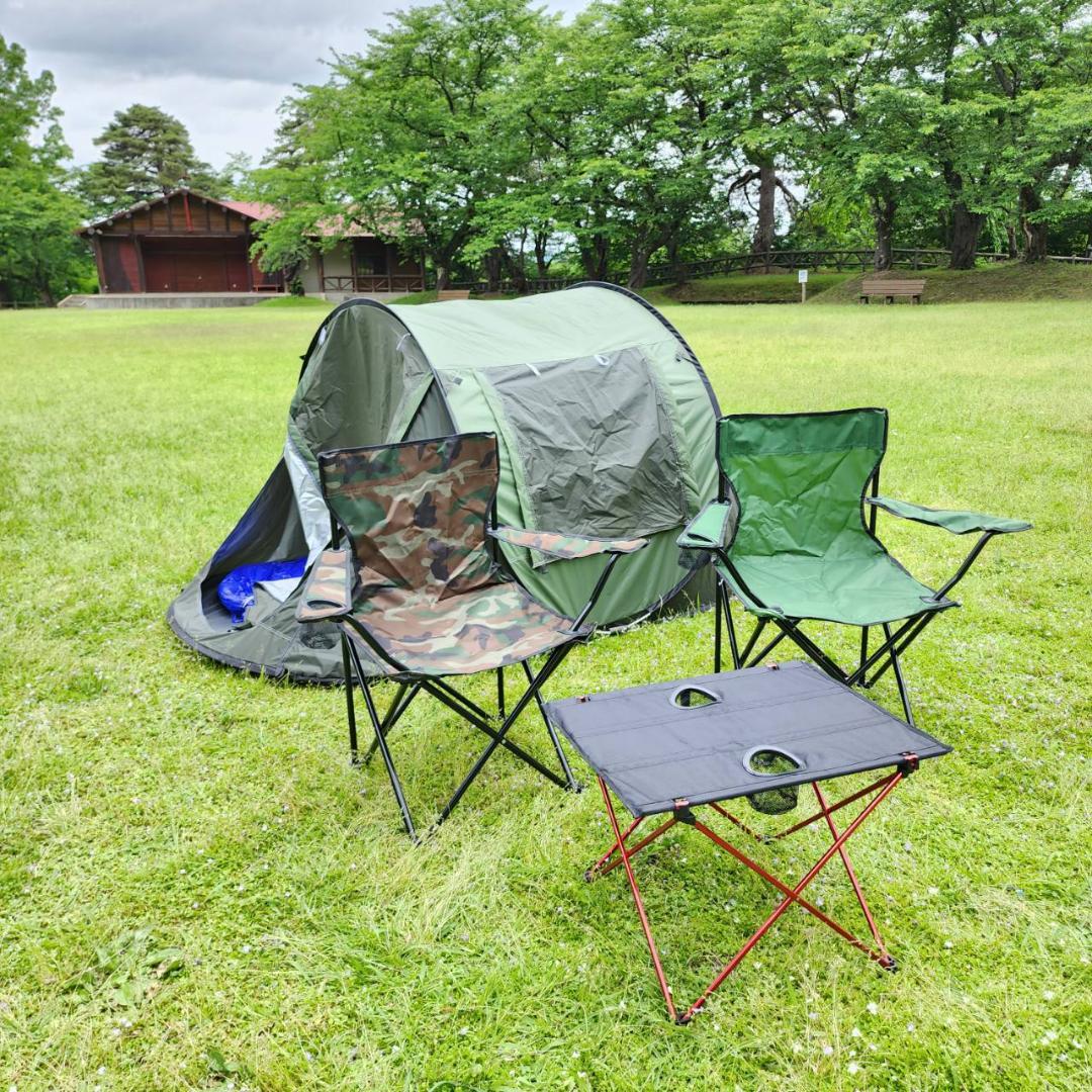 ポップアップテント　アウトドア　キャンプ　1秒開閉　BBQ　グリーン&グレー