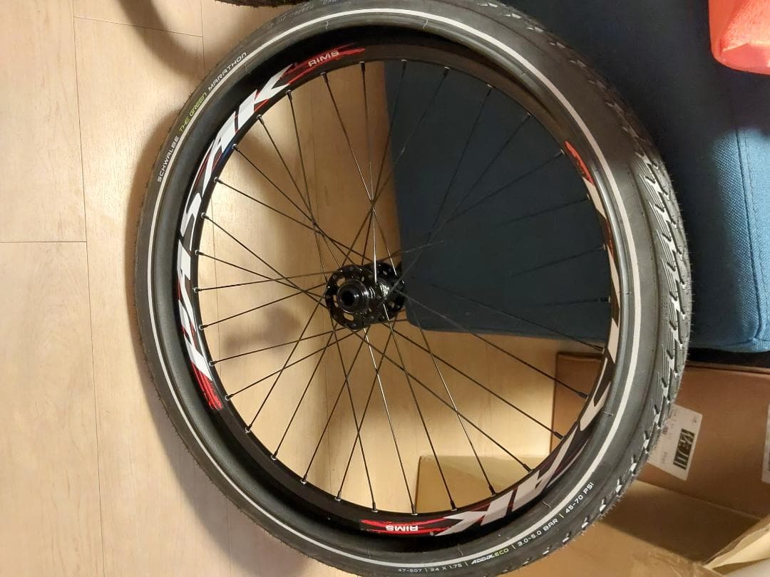 PASAK 24インチ前後ホイール、マラソン24x1.75、DT互換キャップ