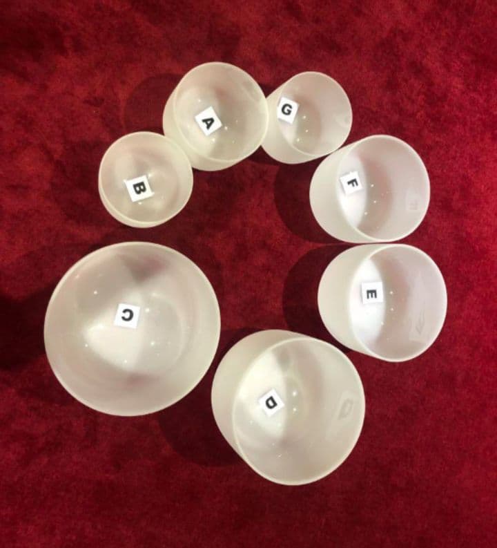 クォーツ　クリスタル　ボウル　７個セット　A＝432Hz ケース付