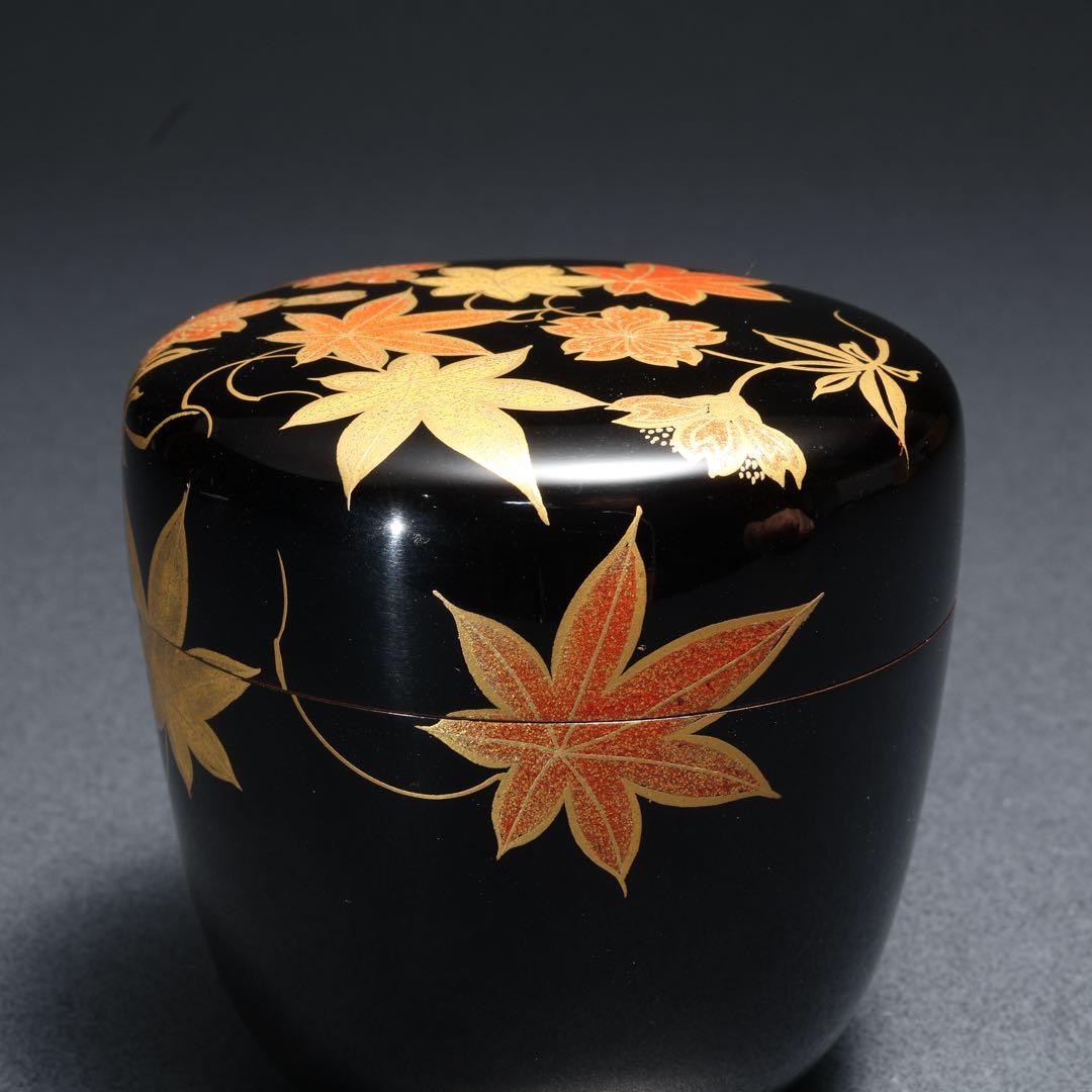 中棗　雲錦蒔絵　桜と紅葉　表完　共箱　R1685