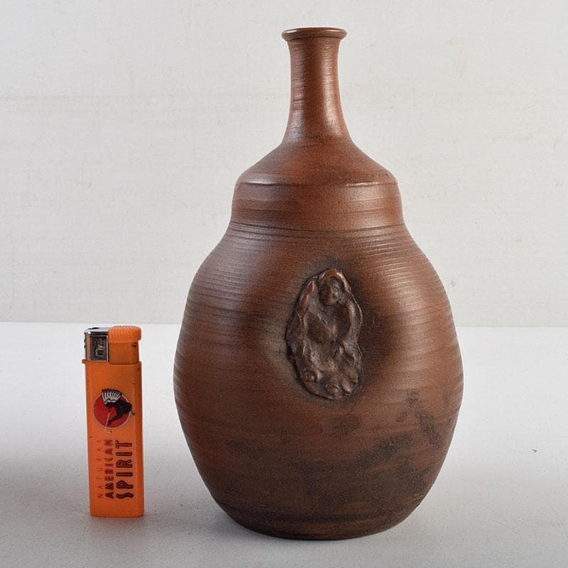 桂又三郎極め　江戸初期　古備前　人形徳利　共箱　V　9045