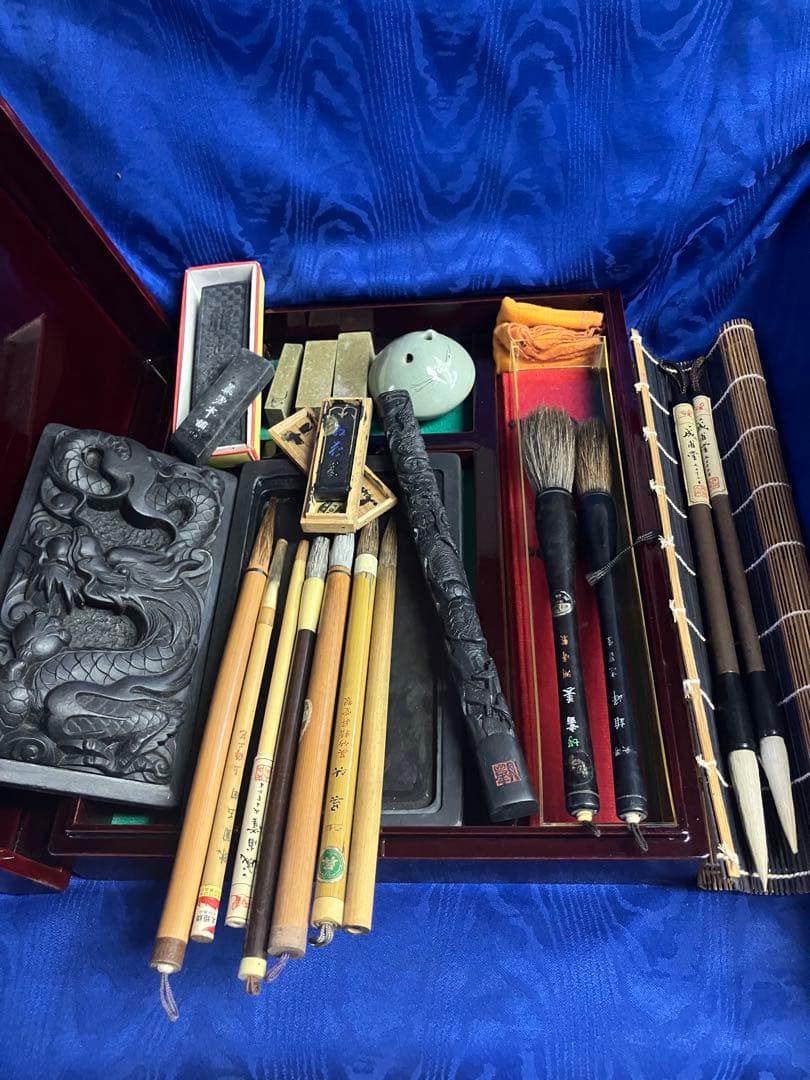 書道セット　硯　龍　筆色々