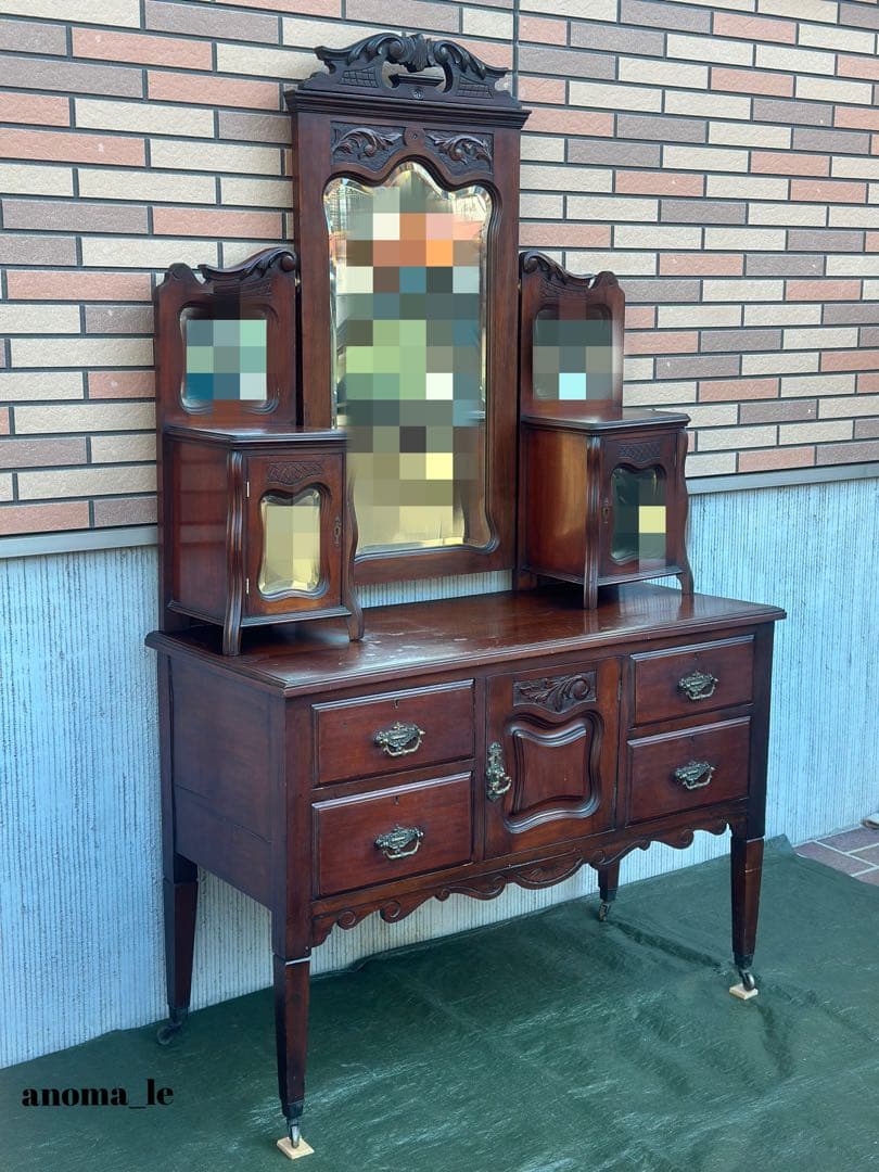 5008【パーラーキャビネット】英国アンティーク　ドレッシングチェスト