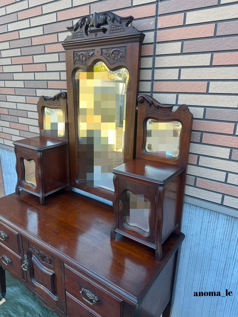 5008【パーラーキャビネット】英国アンティーク　ドレッシングチェスト