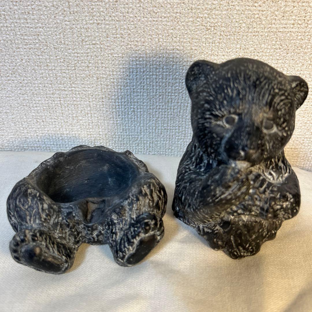 ソープストーン石掘り熊 ヴィンテージ雑貨 小物入れ