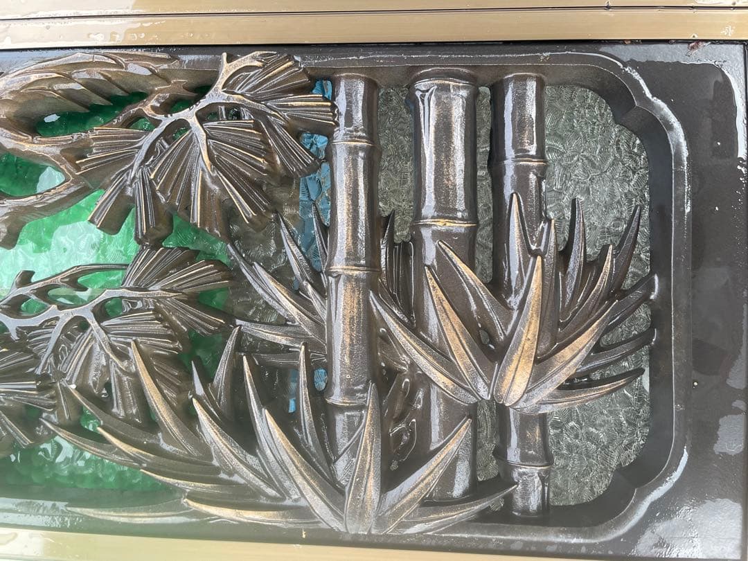 金属彫り 松竹梅 アルミ門扉欄間 164cm 15.5kg