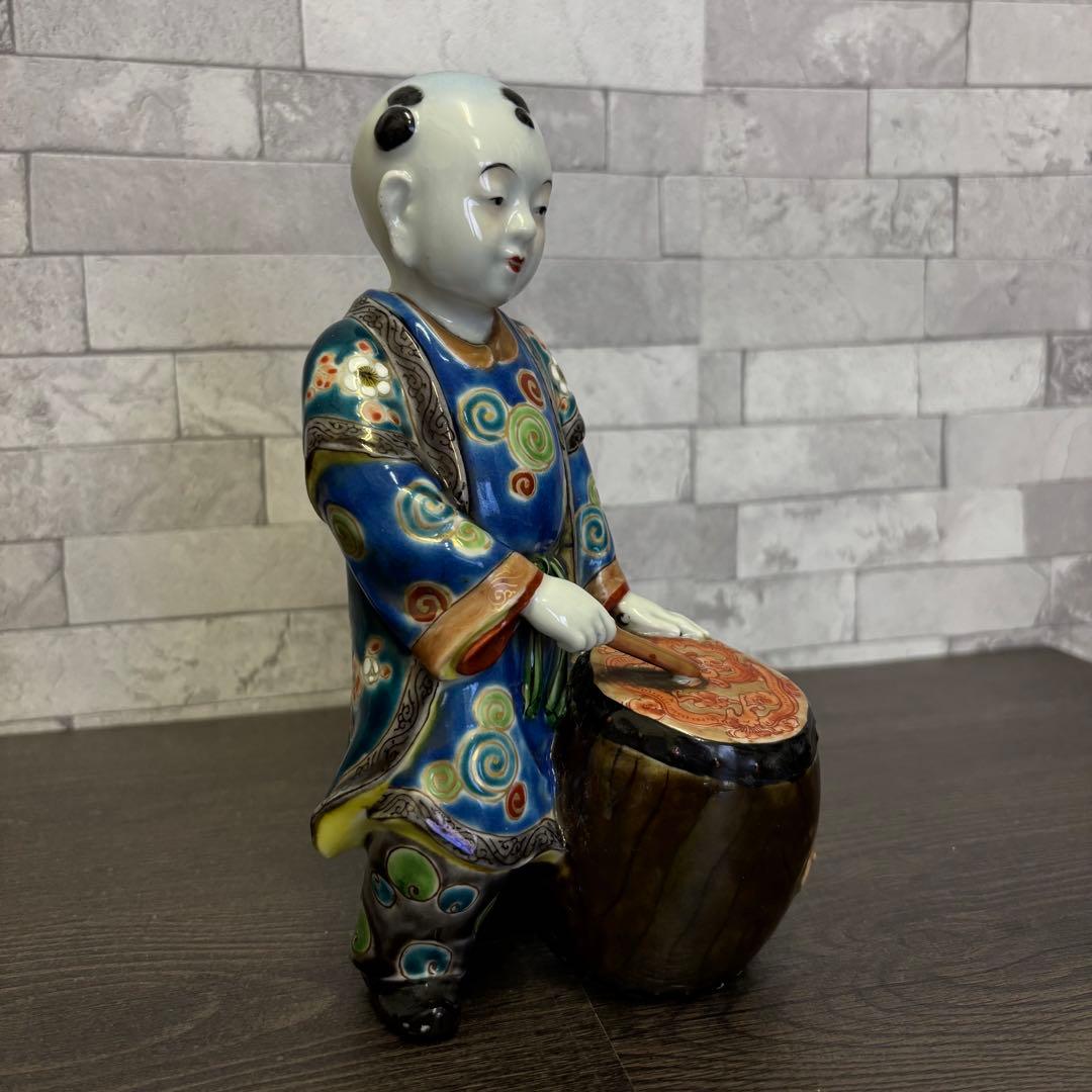 伊万里 唐子人形 置物 太鼓打 アンティーク