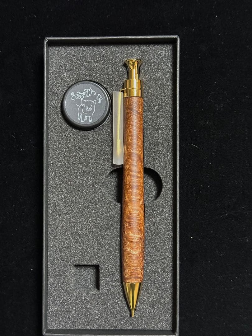 こぶた工房 シャープペンシル マイクロバール極上杢 ゴールド金具0.5mm