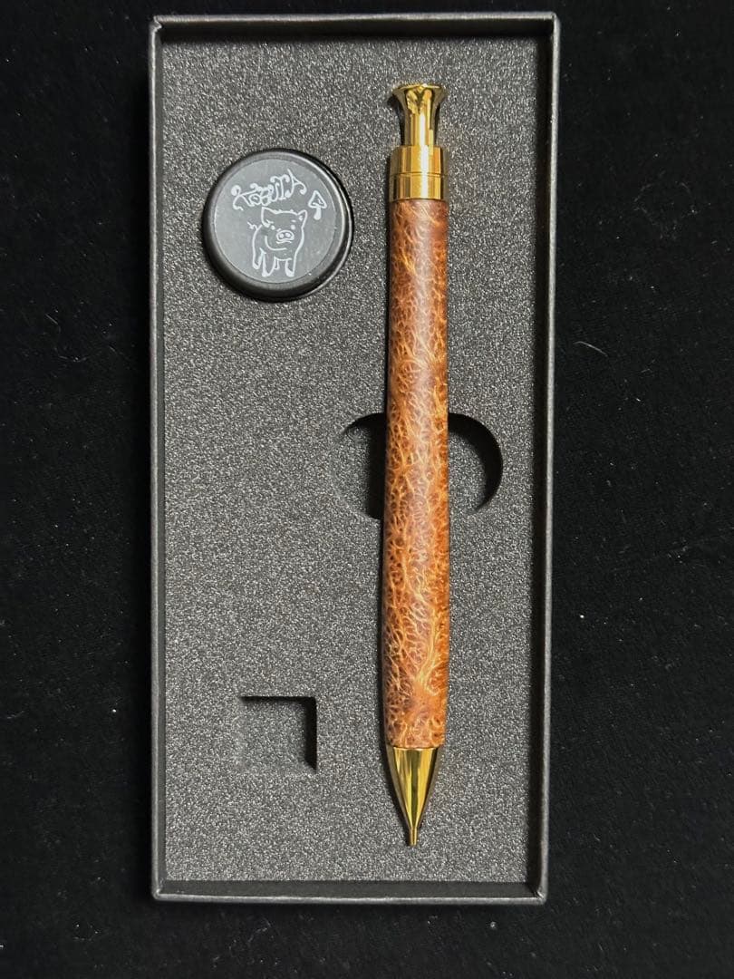 こぶた工房 シャープペンシル マイクロバール極上杢 ゴールド金具0.5mm