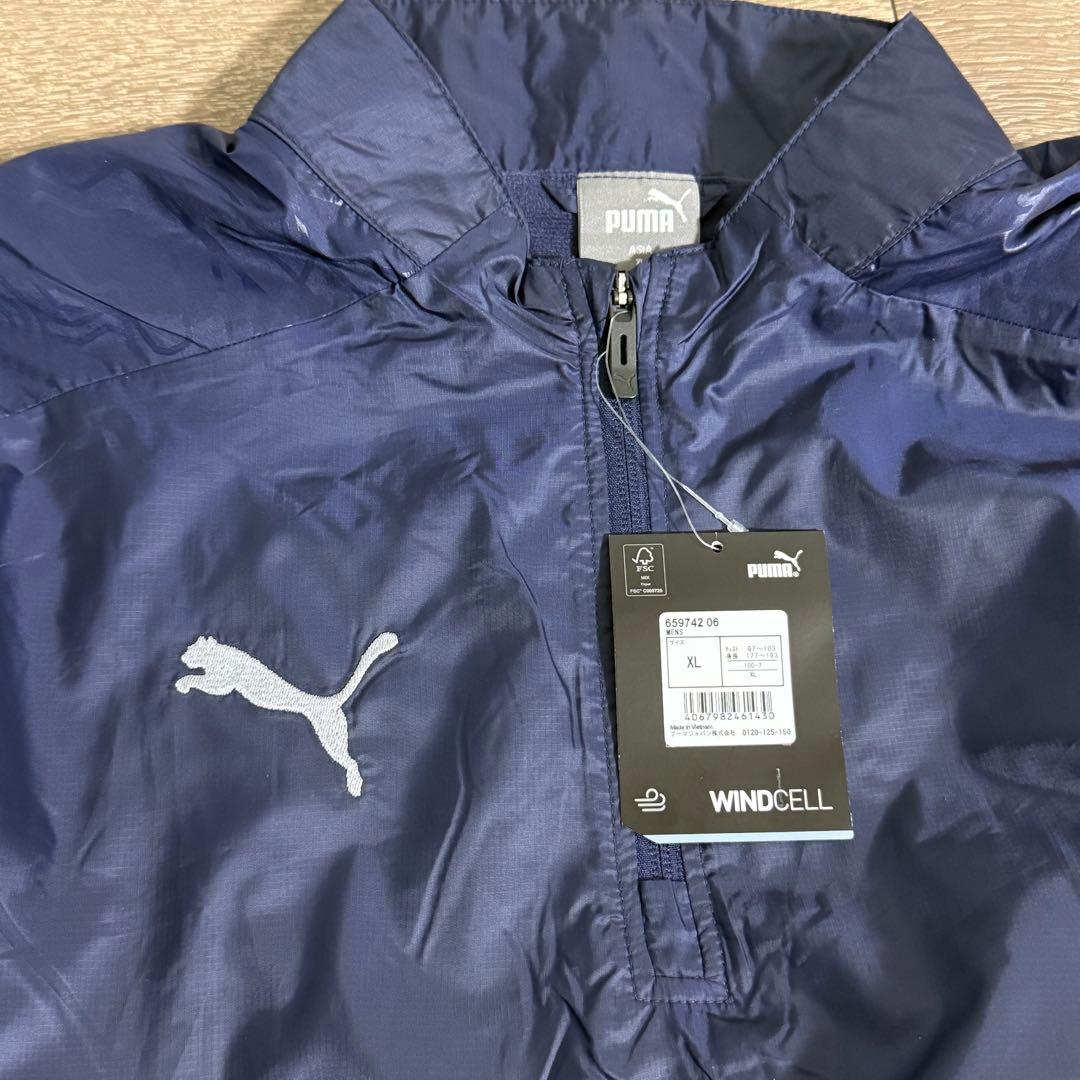 新品 PUMA サッカーウェア 裏起毛 ピステ・ウィンドブレーカー 上下 XL