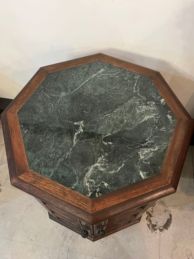 スペイン　アンティーク　オクタゴンサイドテーブル