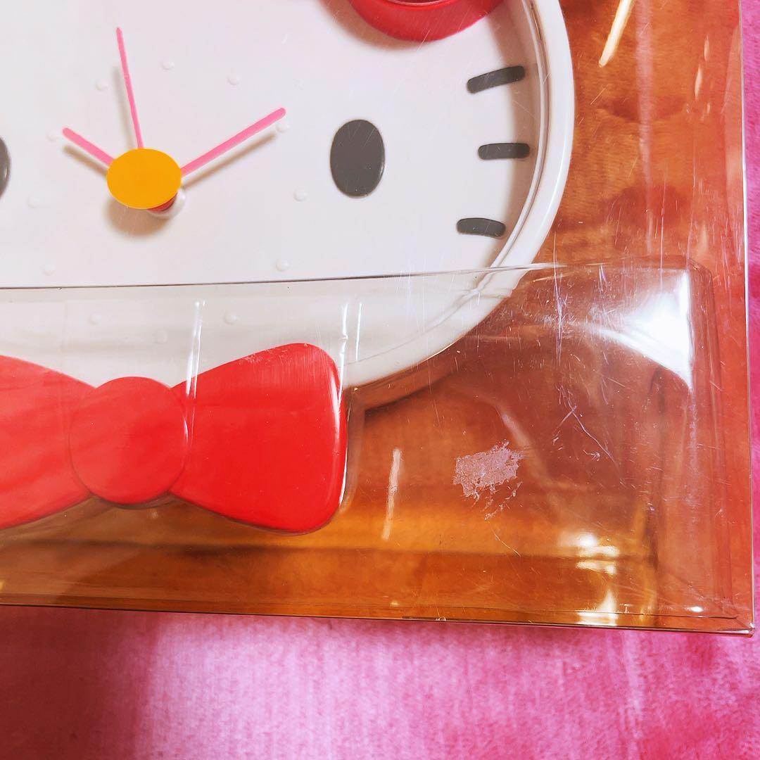 希少レア　ハローキティ　掛け時計　フェイス型時計　平成レトロ　当時品　サンリオ