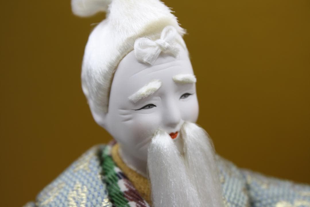 ガラスケース付き（寸法：横幅  約42cm）  木目込み人形