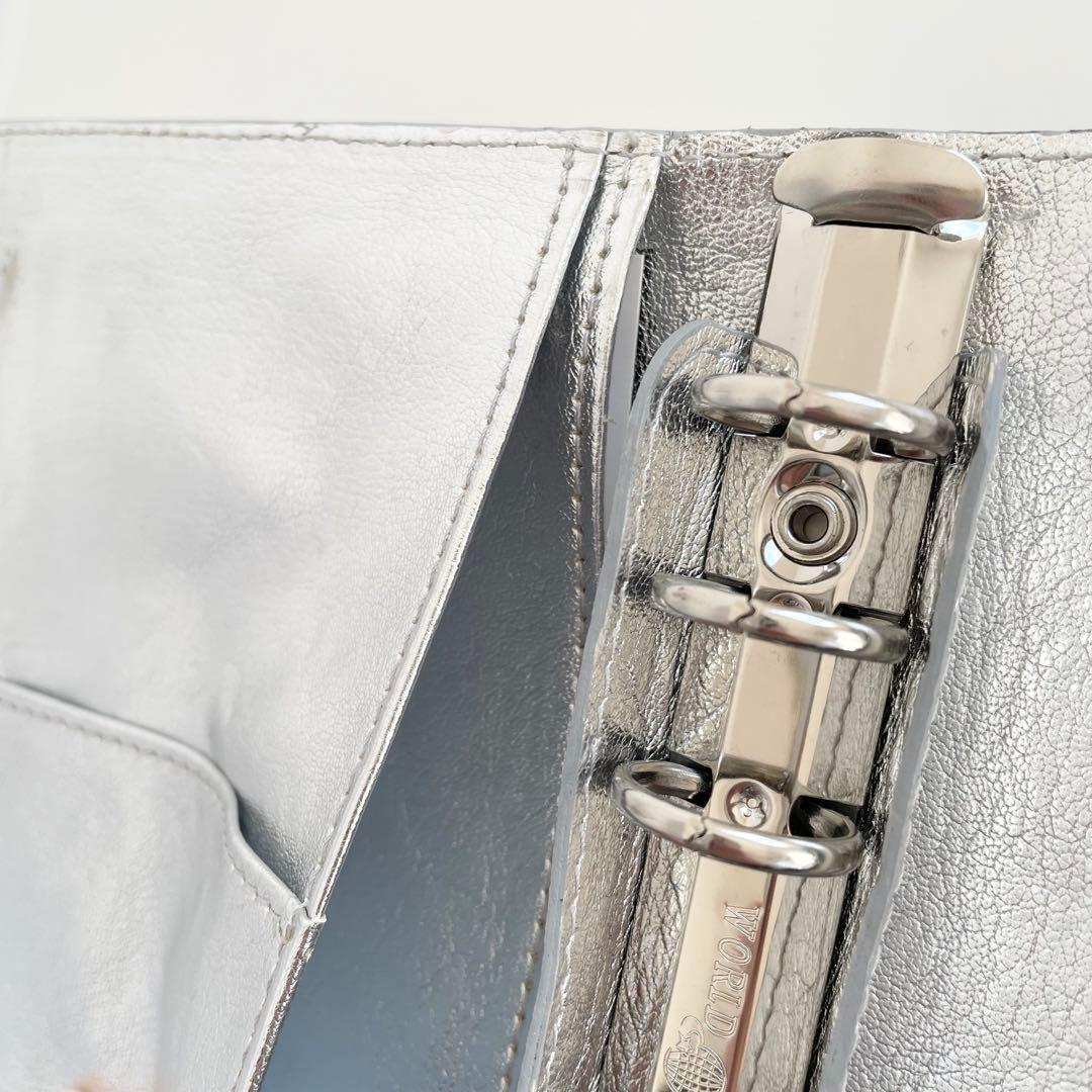 早い者勝ち　韓国　貯金　バインダー　カバー　リフィル　レザー　シルバー