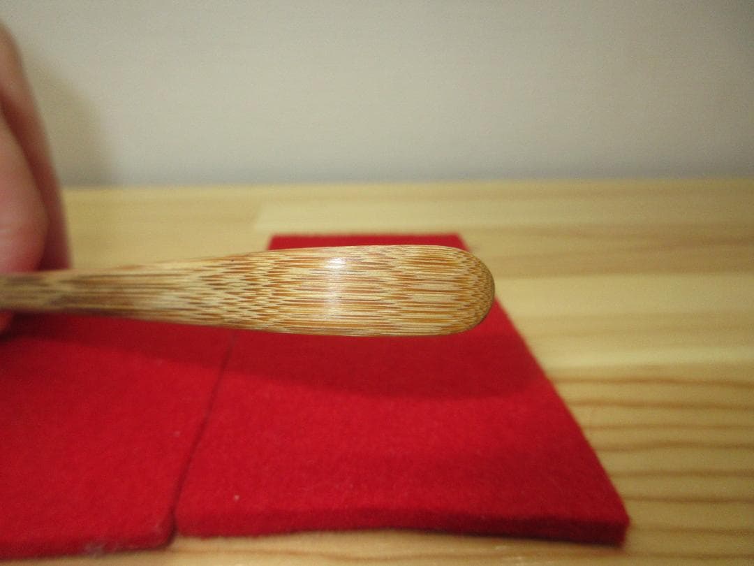 送料込【逢絢亭】茶道具 茶杓 シミ竹 銘「野分」大徳寺 細合喝堂書付 淡完作