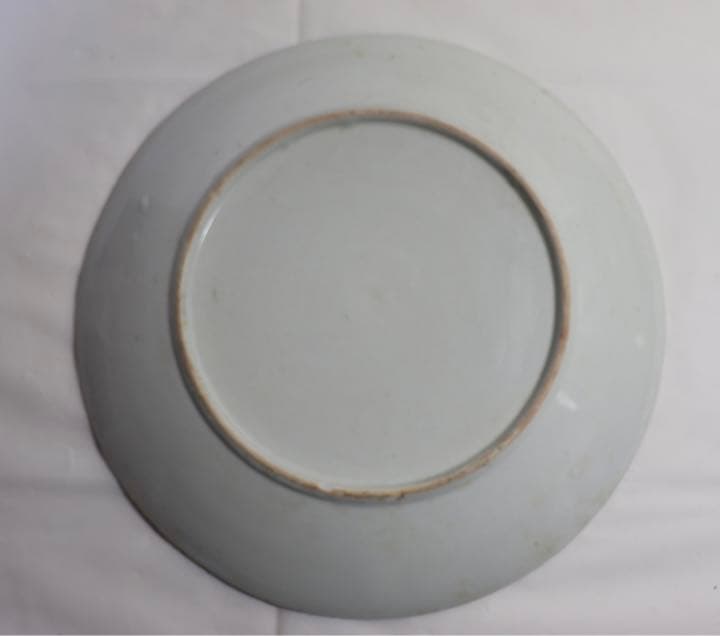 時代　粉彩大皿　孔雀牡丹　送料込み1124