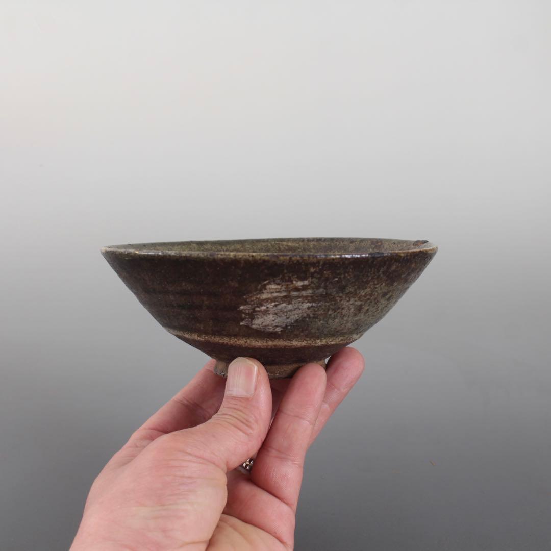 「初雪」はけめ 茶碗 加藤石春 茶道具 古美術 古道具 アンティーク