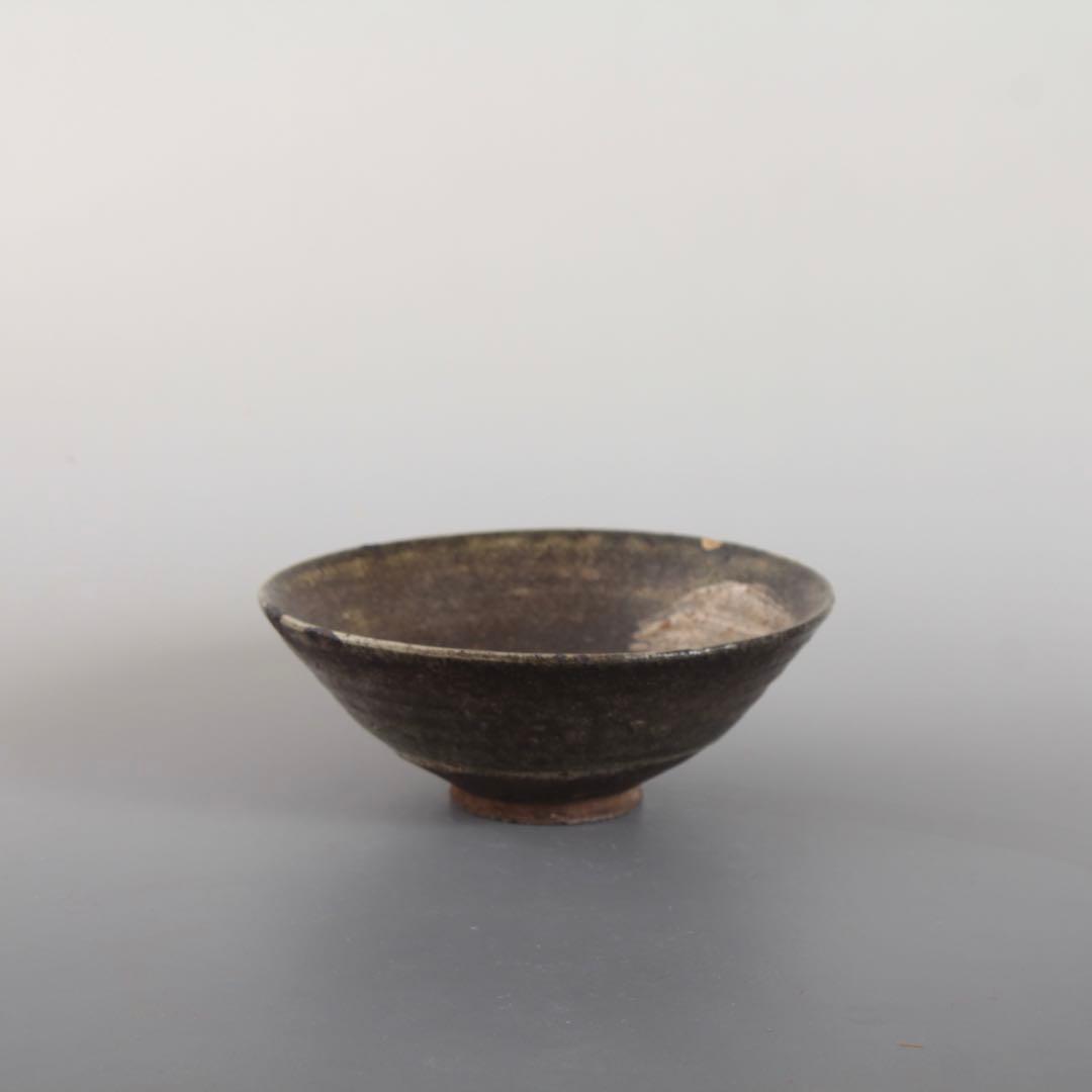 「初雪」はけめ 茶碗 加藤石春 茶道具 古美術 古道具 アンティーク