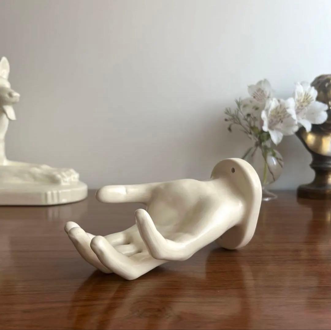 アメリカヴィンテージ ♤ ハンドモチーフのソープディッシュ ♤ ハンドトレイ