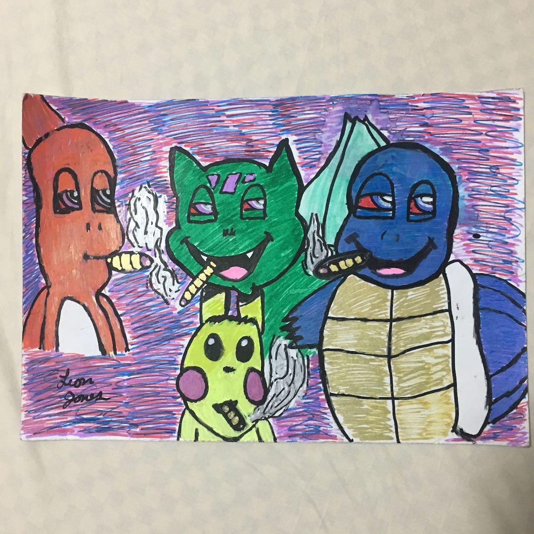 ストリートアート  ポケ●ンパロディ Lion Gones