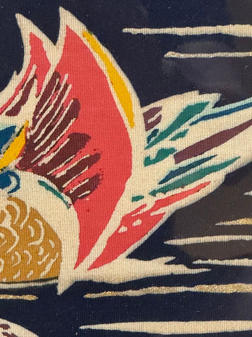 木村雨山　人間国宝　真筆　加賀友禅 染め額　おしどり