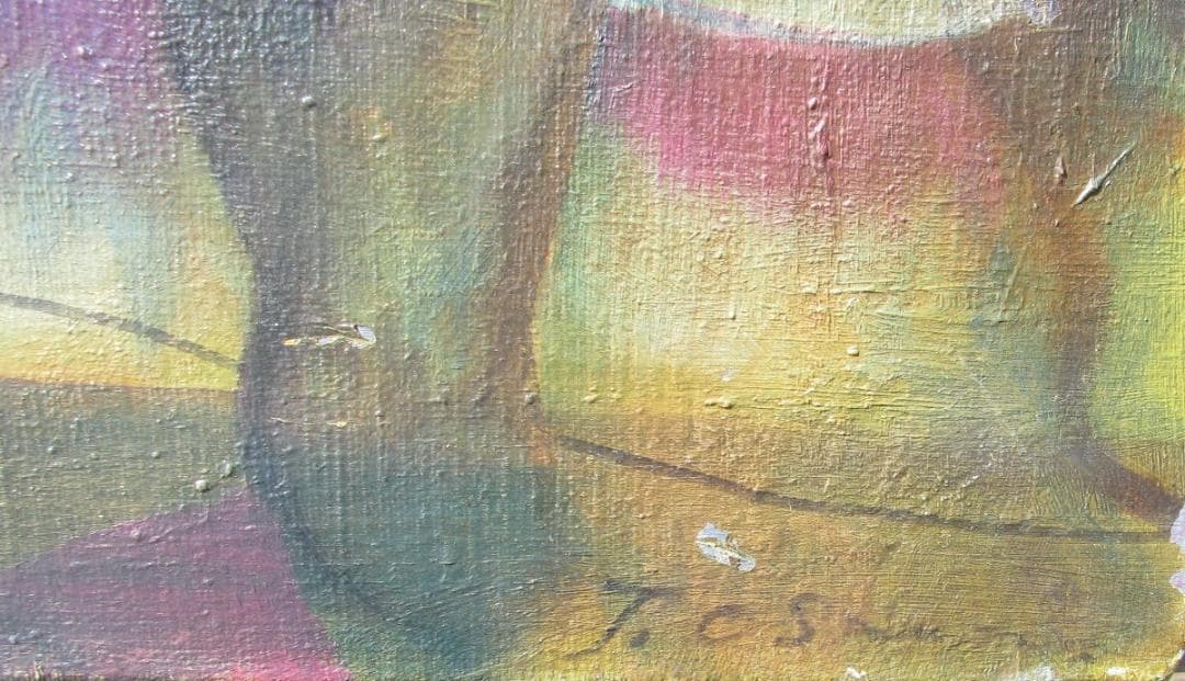 大澤哲郎「作品 to-484」10号油彩,70年代初期作,重要コレクション