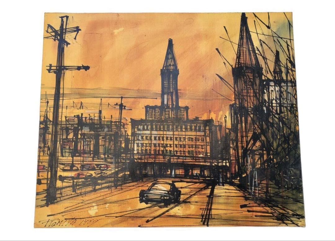 1967年　T.TOMIYA 頓宮隆輔　8号『風景画』/画寸46cm×38cm/