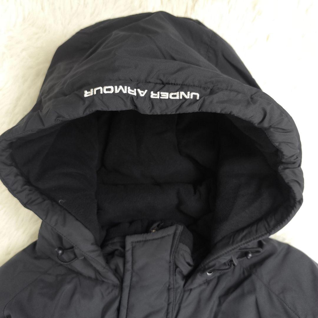 極美品✨ UNDER ARMOUR アンダーアーマー ベンチコート ロゴ刺繍 黒