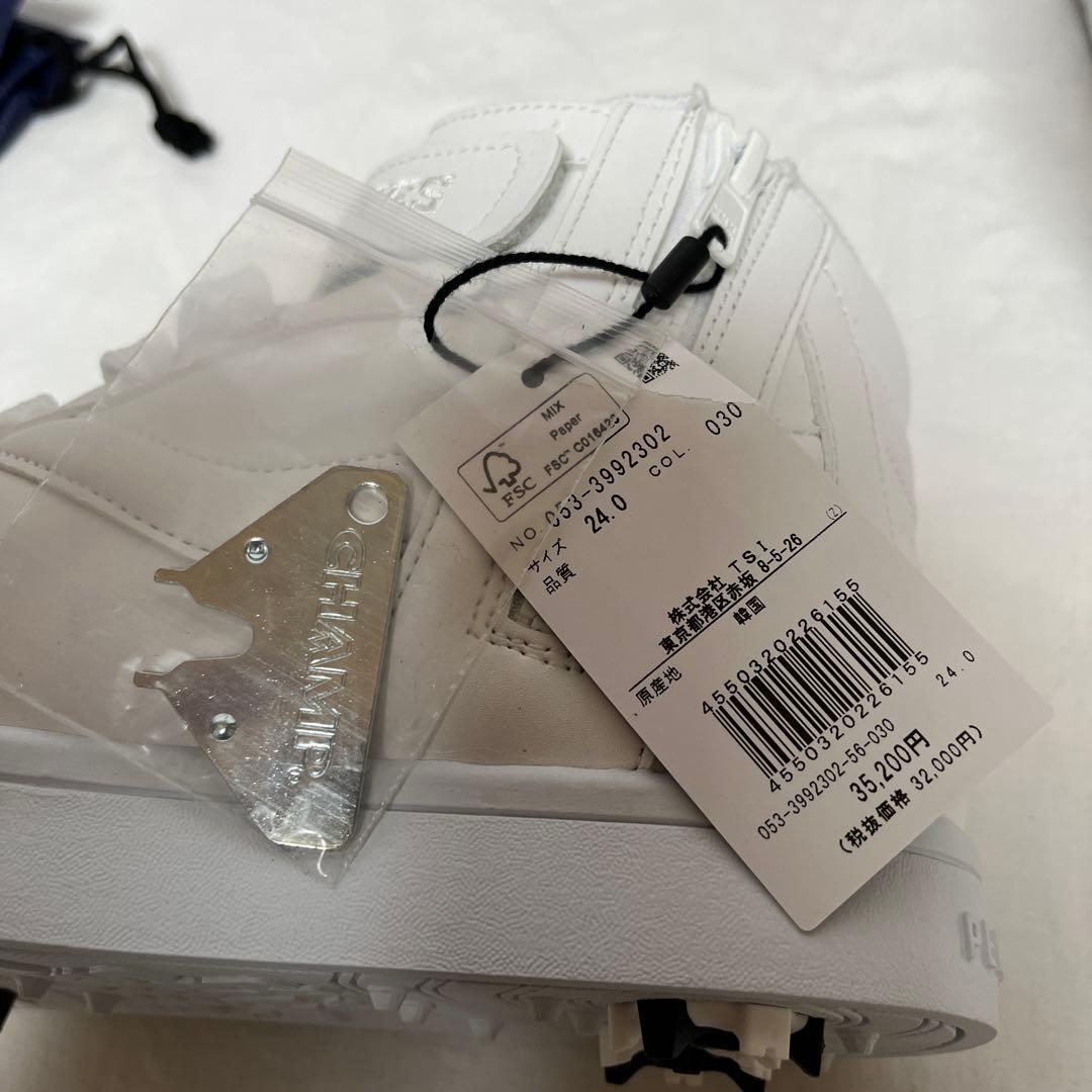 新品 PEARLY GATES ハイカット ゴルフシューズ 白24cm