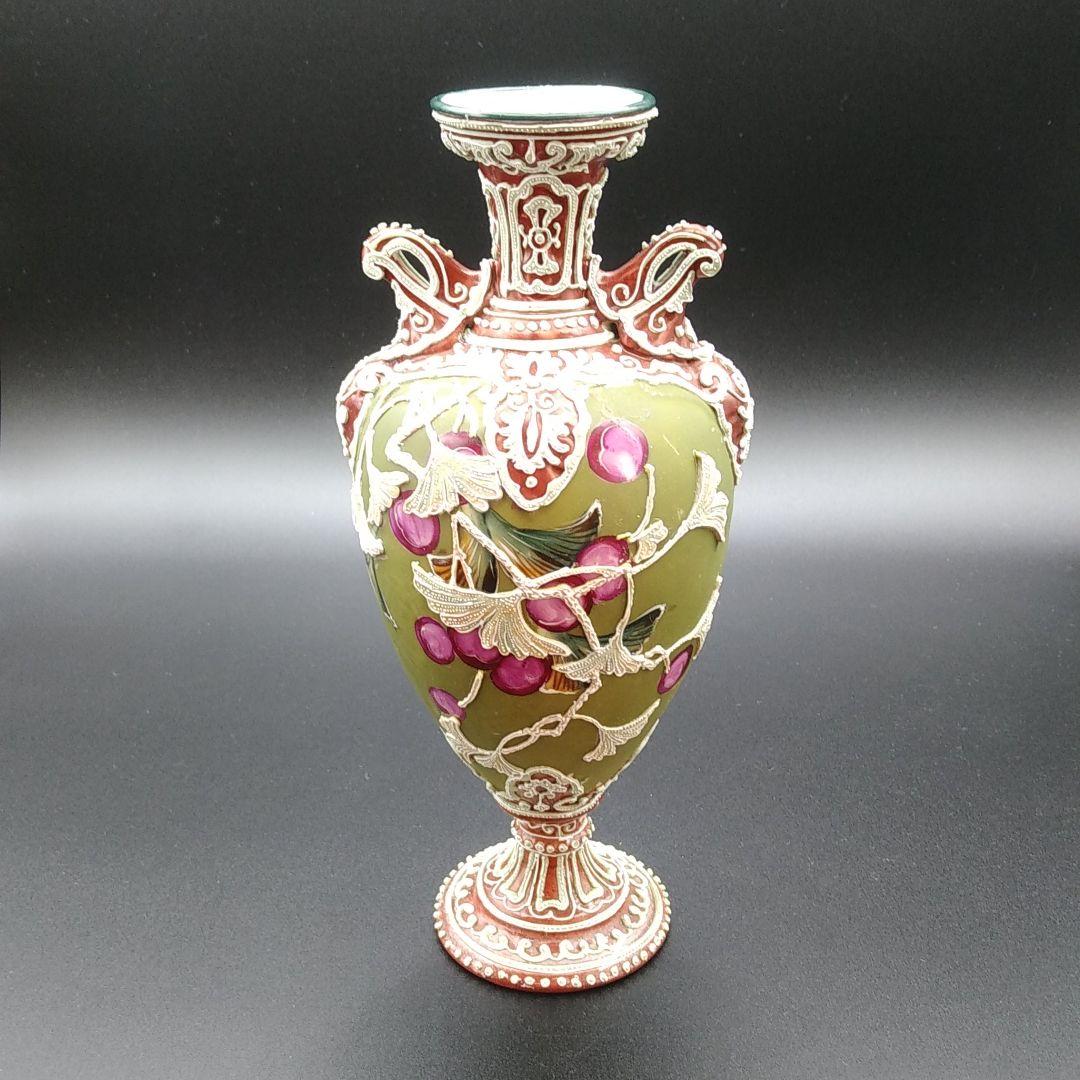 希少 里帰り品 オールドニッポン 銀杏 盛上げ 飾り壺