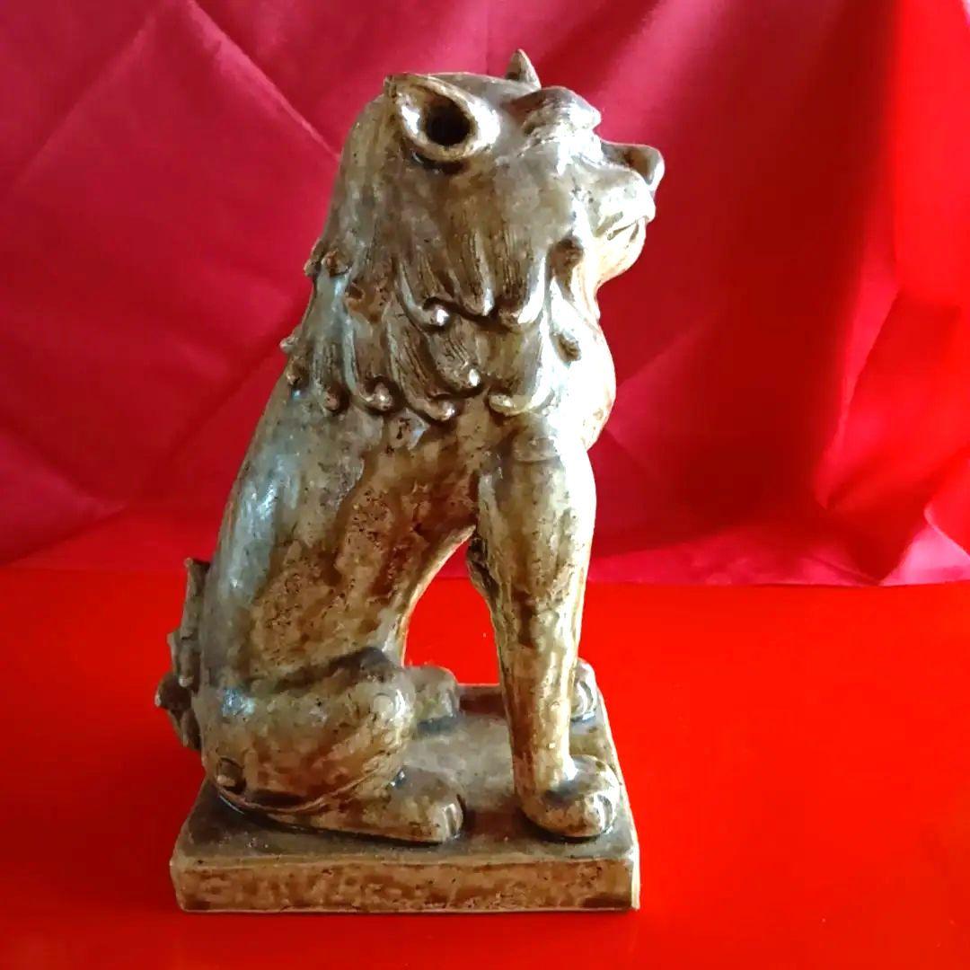 骨董品　古美術　獅子　狛犬　シーサー　置物　家康？作　水野家康