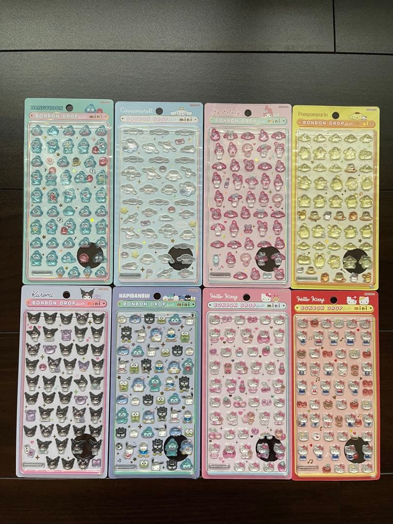イオン購入品 サンリオボンボンドロップシールmini 8セット