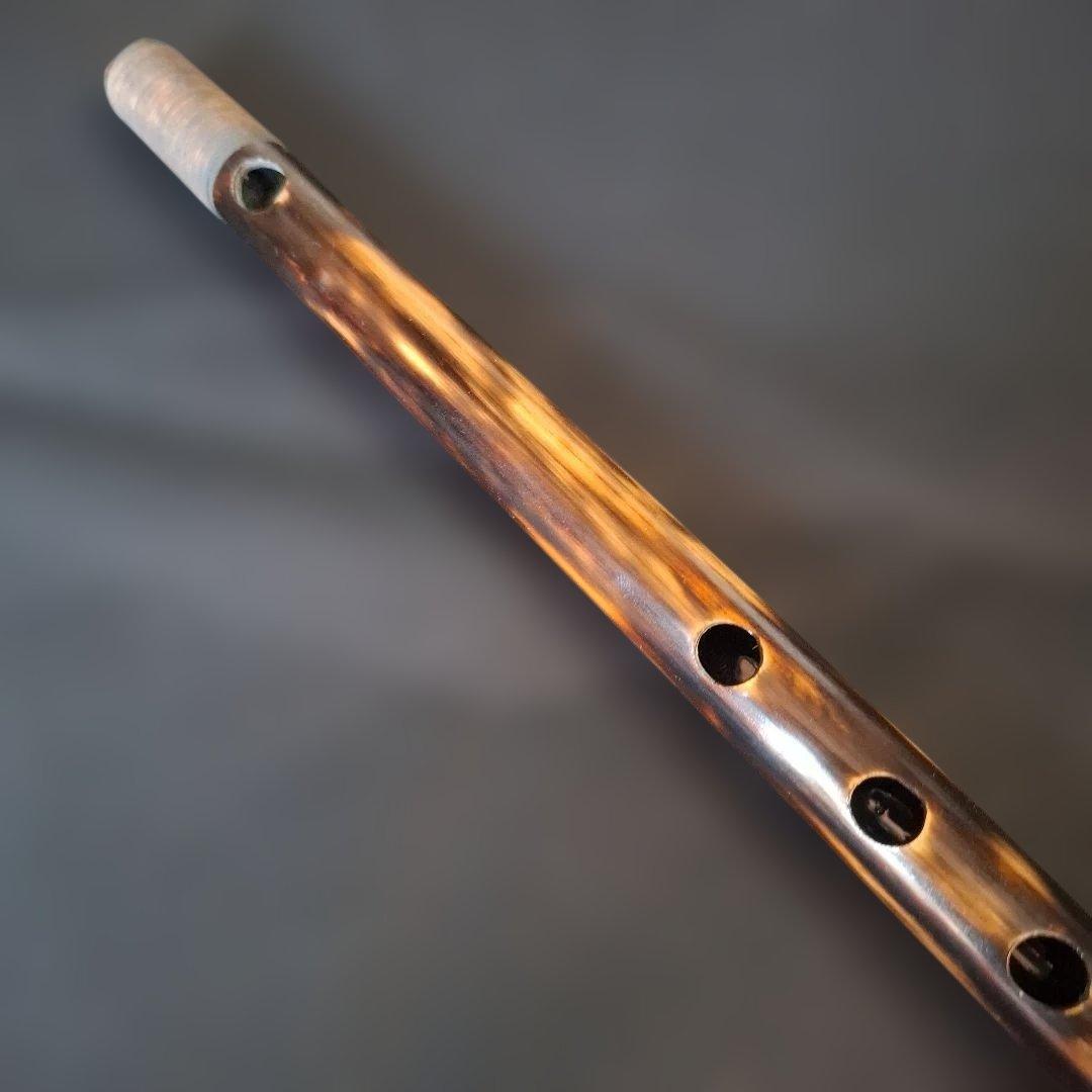 篠笛　古典調　7本調子　7穴　天地藤巻き　燻風仕上げ