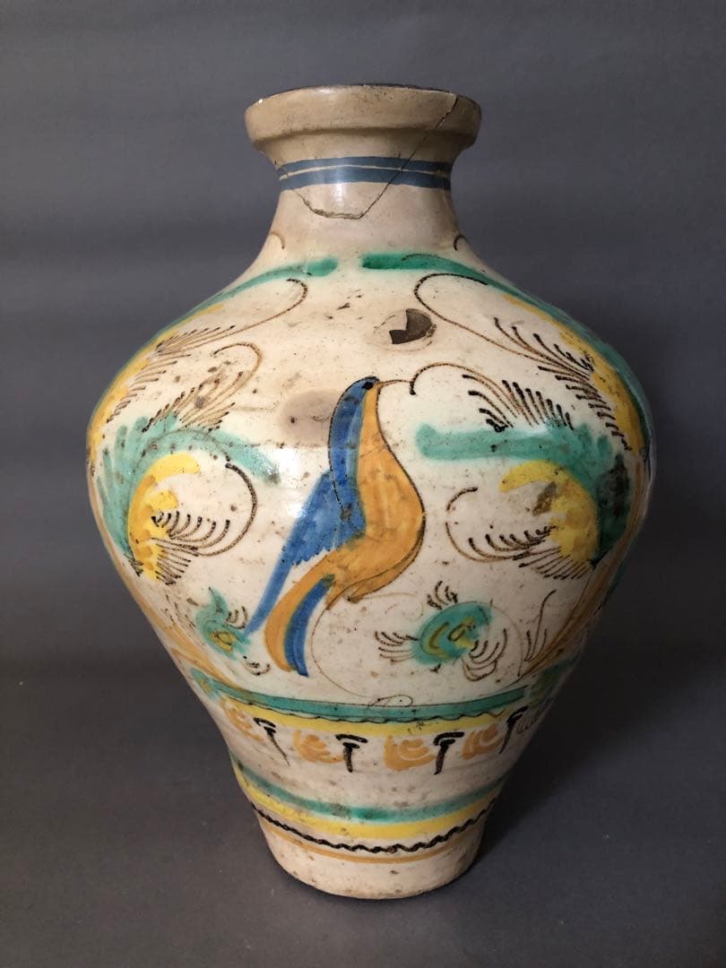 スペイン骨董　エル・ブエンタ・デル・アルゾビス窯　片手壺、水差し　アンティーク