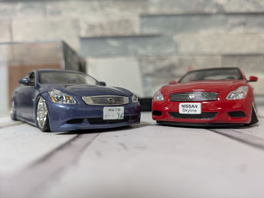 1/43 V36スカイライン クーペ+セダン+ジオラマケース 改造ミニカー