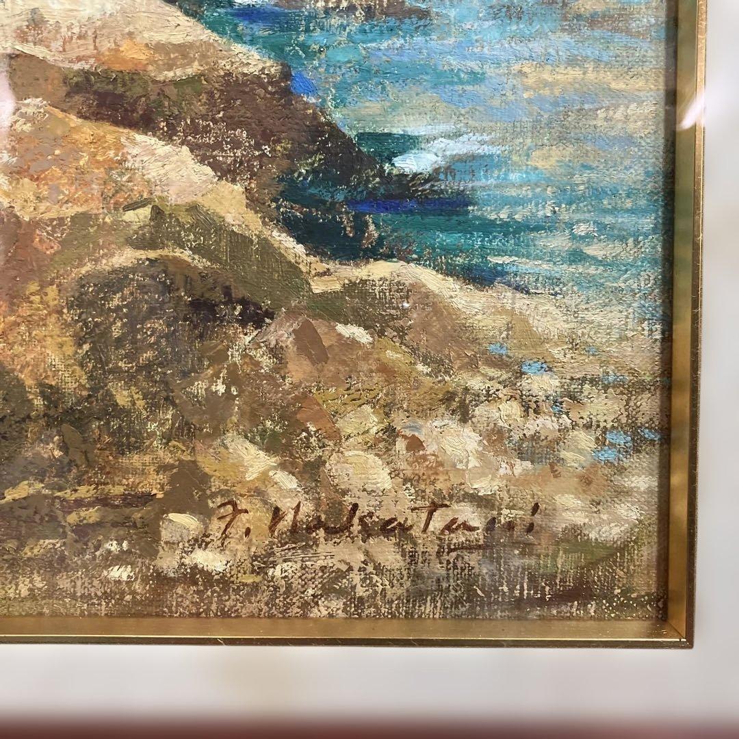 油彩　中谷泰「磯岩1 M10号」