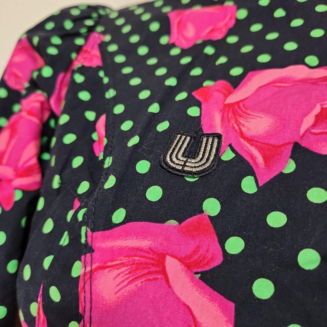 希少/イタリア製 ウンガロ スキーウェアジャンプスーツ 薔薇 ドット 38