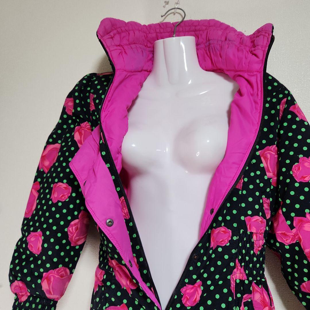 希少/イタリア製 ウンガロ スキーウェアジャンプスーツ 薔薇 ドット 38