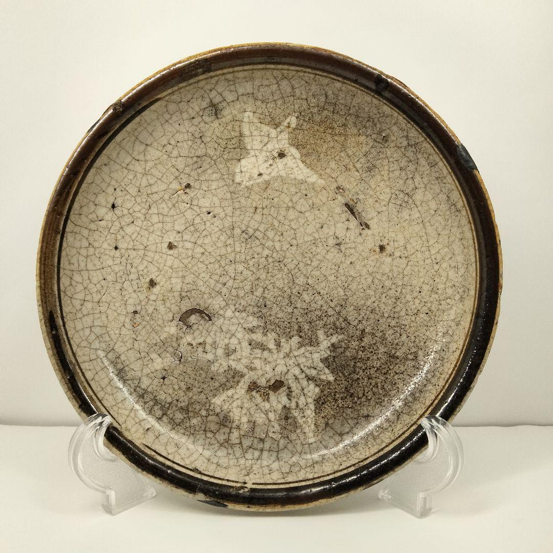 Y324-2　江戸初期 古瀬戸絵 瀬戸皿 直径22cm　FF