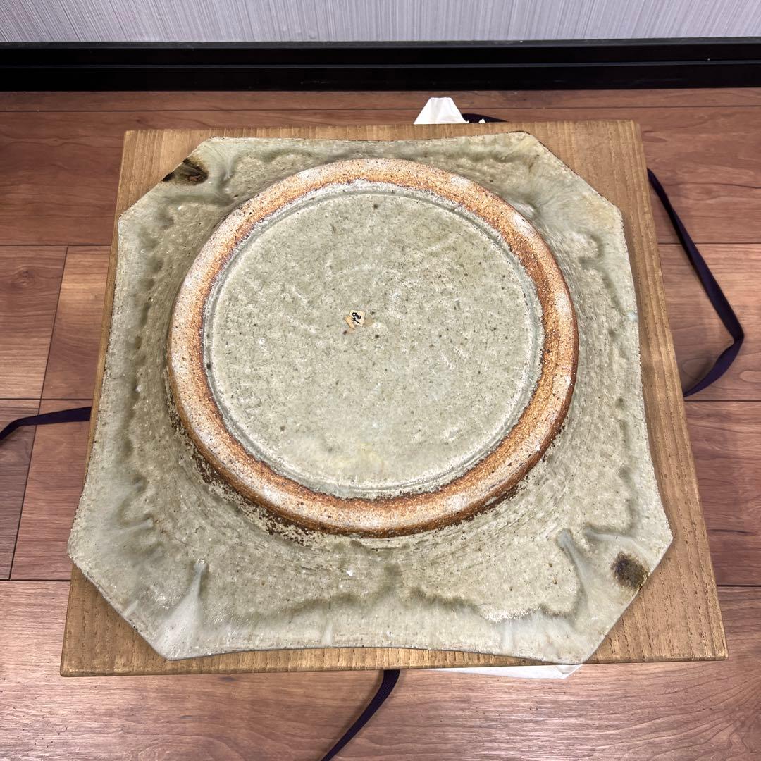 八角形の茶道具 鳥の絵柄 木製箱付き