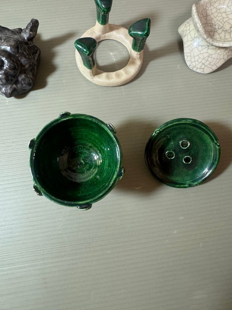 2885 川崎和楽作　楽七種　蓋置　7客　茶道具