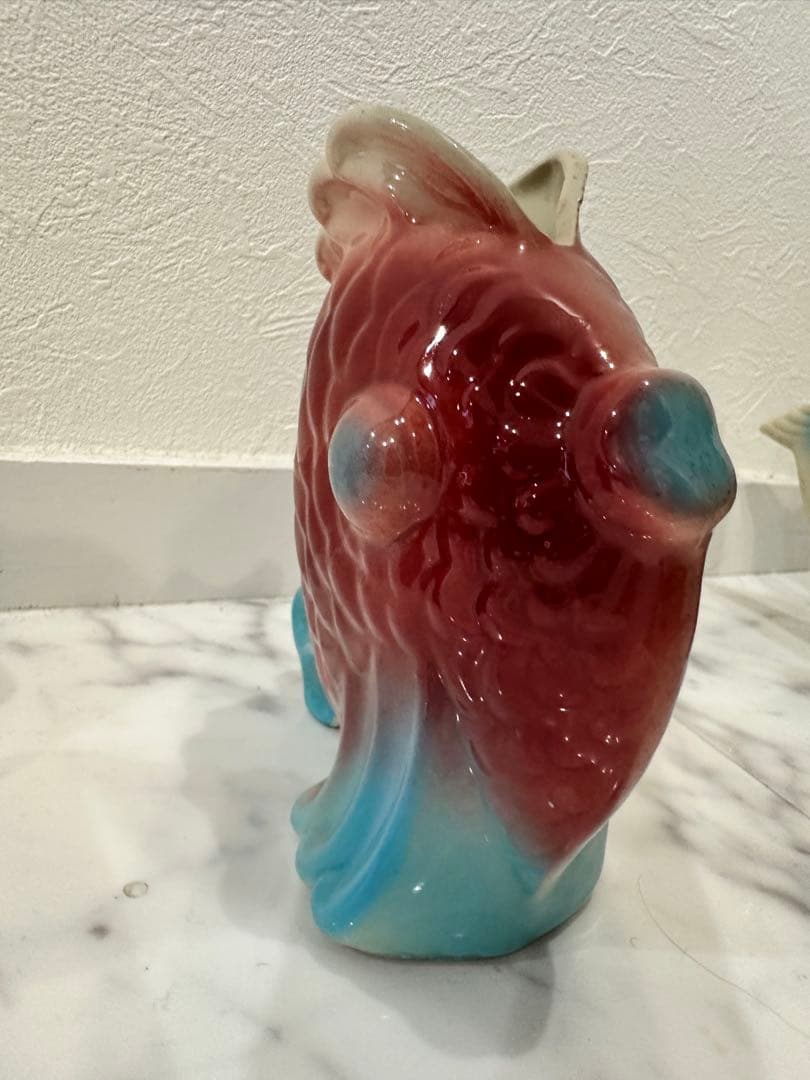 ヴィンテージ陶器 フィッシュ 置物＆花器 4点セット