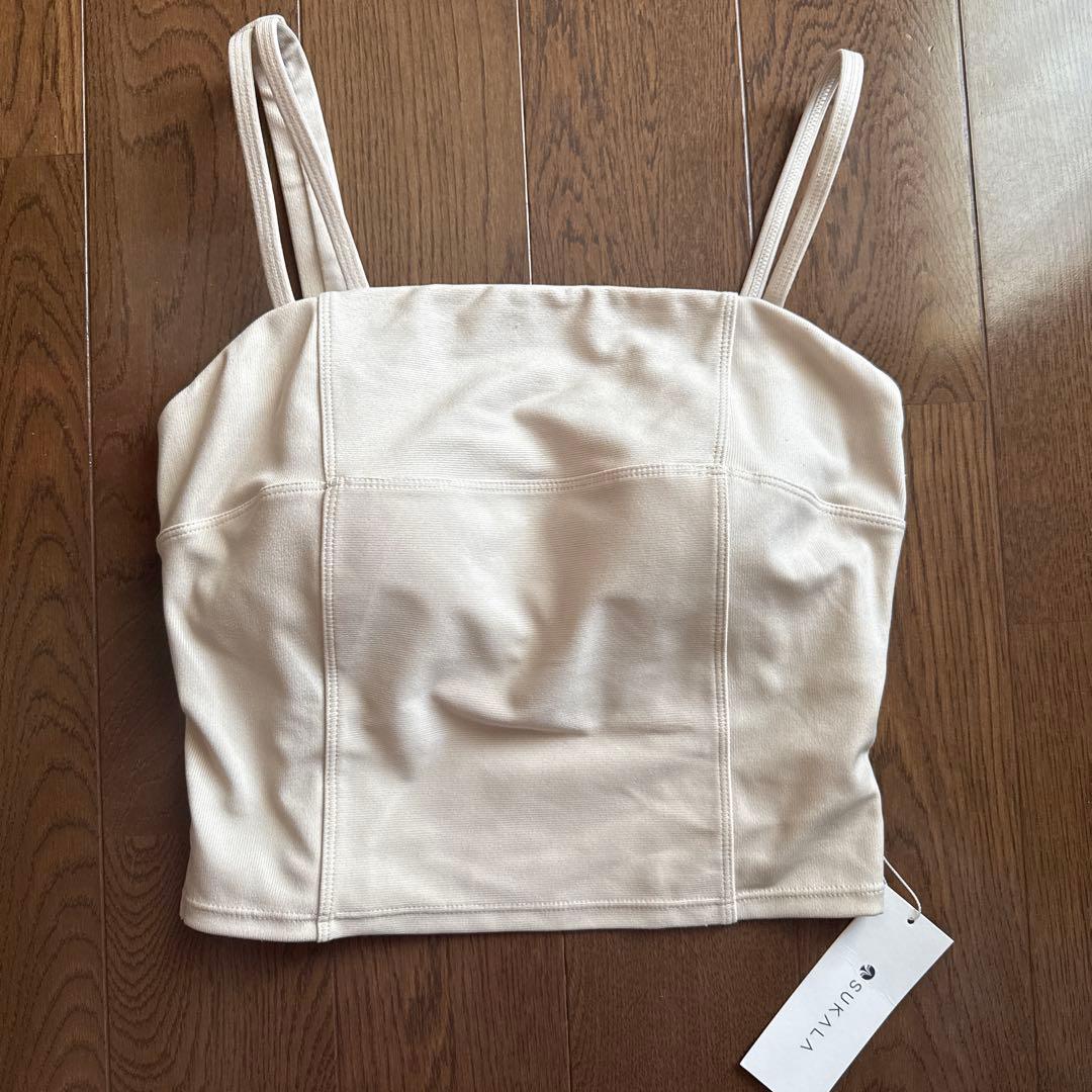 LAVA SUKALA リブデニムショートキャミソール　S