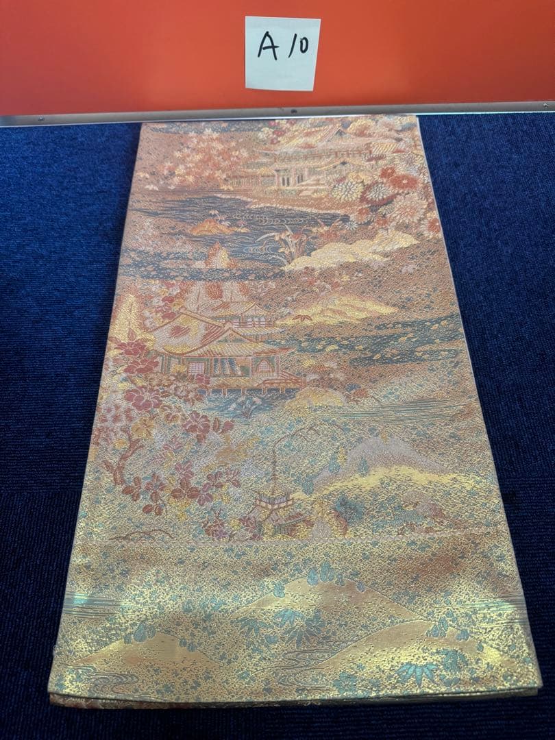 1926 袋帯 古代彫金紋  西陣織   金糸　高級上質上品　約440cm未使用