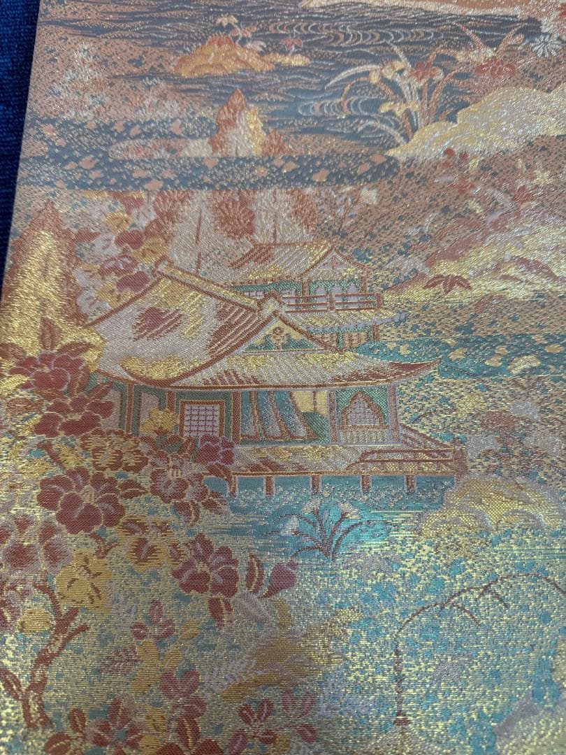 1926 袋帯 古代彫金紋  西陣織   金糸　高級上質上品　約440cm未使用