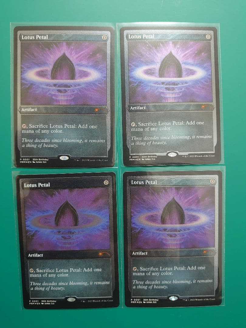 水蓮の花びら Lotus Petal 英語版 エッチングfoil 4枚セット