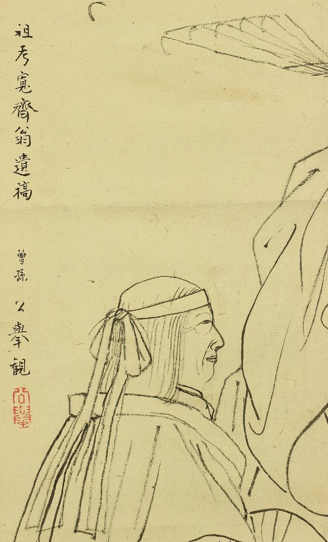 森寛斎翁草稿高砂之図 森寛斎 曽孫公挙観 掛軸 肉筆 高砂 紙本 合箱