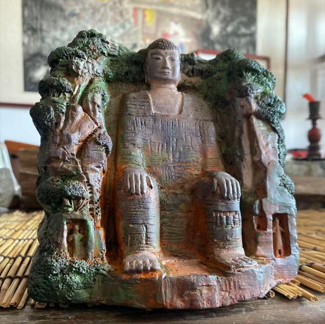 仏教美術 中国 楽山大仏弥勒仏 禅意 茶台 鎮紙 景観 鎮宅 装飾品 工芸品置物