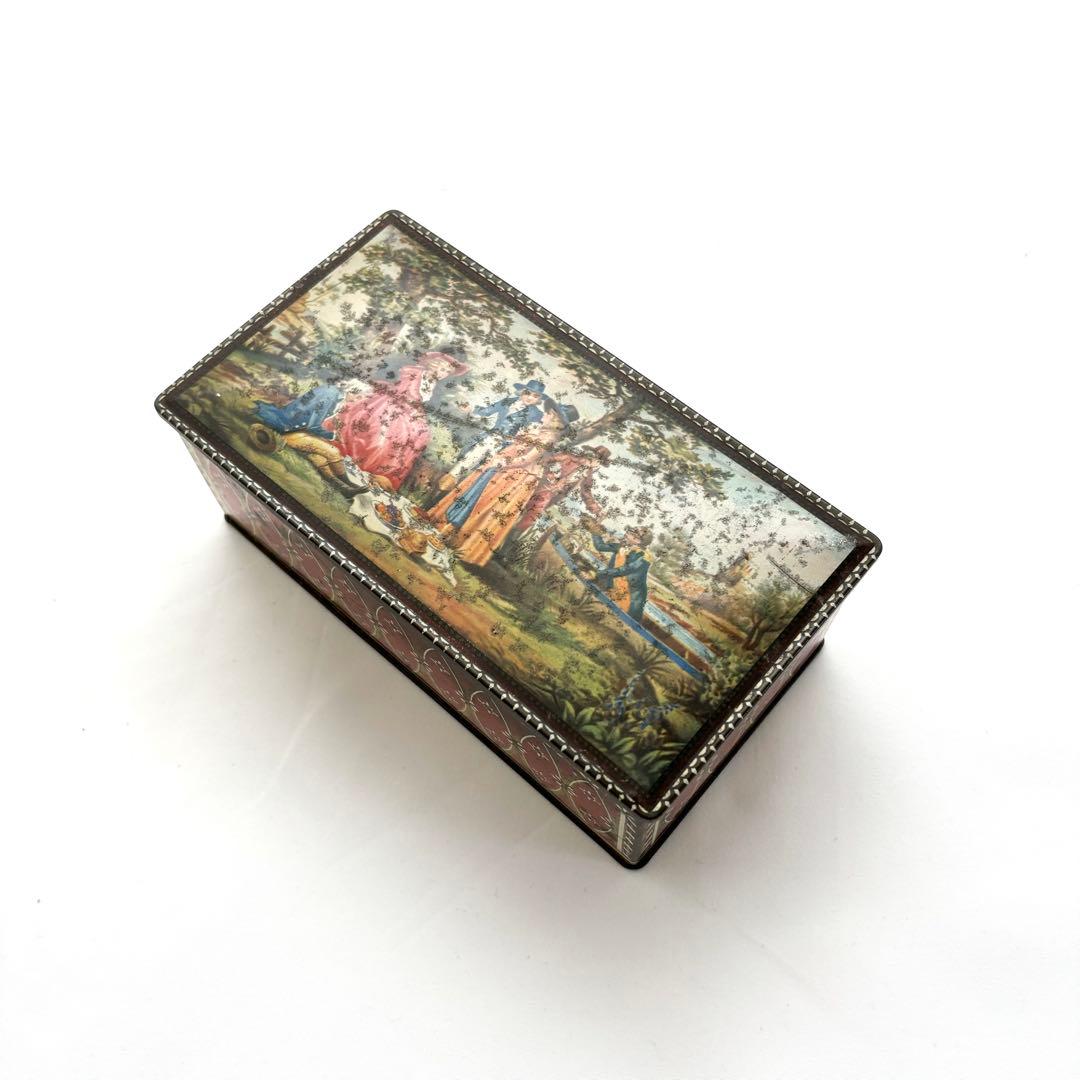 アンティーク ヴィンテージ ジュエリーボックス｜リメイク缶 小物入れ 一点物